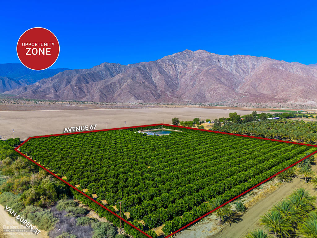 Just 7.5 miles from Coachella Music Festivals. Organic lemon ranch with 910 lisbon lemon trees. Rare opportunity to purchase a 9 acre parcel in desirable Vista Santa Rosa, an area surrounded by many equestrian estates and high-end country clubs. One mile from the acclaimed Ladera Golf Club, named Best New Golf Course by Golf Digest. 4.5 miles south of Desert International Horse Park. In Opportunity Zone, providing potential tax incentives. Oversized reservoir. Underground irrigation system. Easy access to Expressway 86. Brochure can be downloadable in the 'Document' tab.