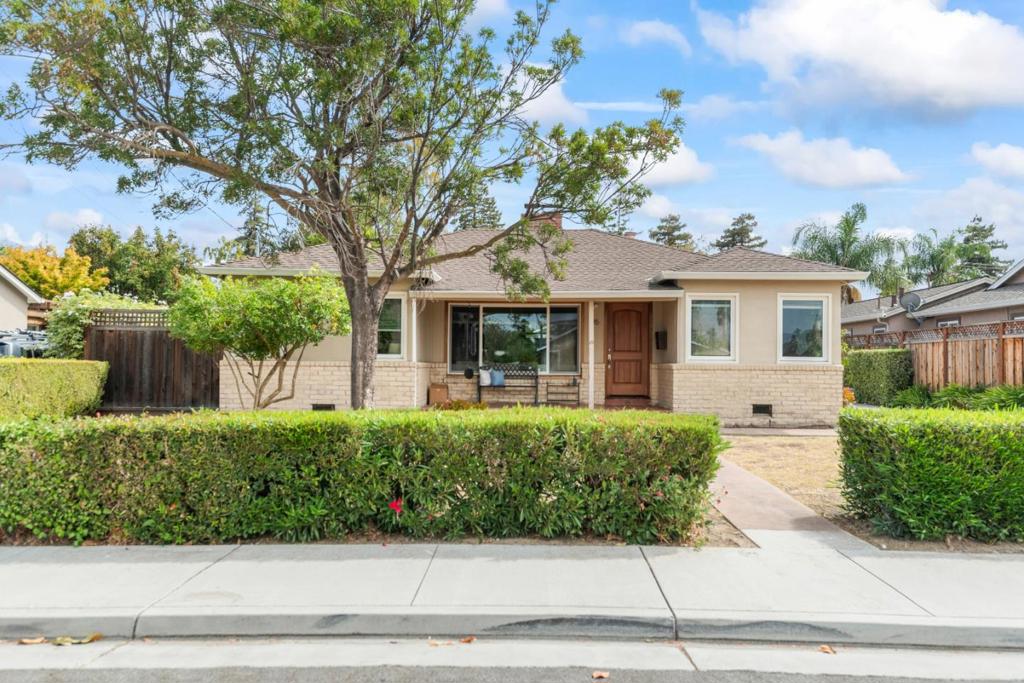 Rare Find Single Family Home with Huge Lot 8,866+/-sf at Sought-After Location Only Blocks Away from Valley Fair Mall; Fantastic Opportunity for Starter Home, Extension & Remodeling for Growing Family, or to Build Your Brand New Dream Home; 3 Bed, 2 Bath; 1,368+/-sf; Bright, Light & Airy; Hardwood Flooring; Double Pane Windows; Brick Front Porch; Living Room w/ Picture Windows, Built-in Shelves & Fireplace; Light-Filled Dining Area; Beautifully Updated Chefs Kitchen w/ Plenty Wood Cabinets, 4-Burner Gas Cooktop, Range Hood, Electric Oven, Dishwasher, Granite Countertops, Two Separate Sinks & Tile Floor; Primary Bedroom w/ Fireplace & Glass Sliding Doors Access to Backyard; Two Good-Sized Bedrooms; Two Full Bathrooms Both w/ Windows, Stall Shower & Tile Floor; Rear Bathroom Remodeled w/ Granite Countertop & Wood Cabinets; Inside Laundry; Detached Two-Car Garage; Also Driveway & Off Street Parking; Big Lot Size possible for Addition, ADU or Lot Split; Lots of Matured Fruit Trees: Plum, Fig, Pomegranate, Lemon, Pear, Orange, Peach & Pluot; Convenient Location Near Valley Fair Mall, Santana Row, Pruneridge Golf Club, Shopping, Supermarket & Restaurant; Easy Access to Highway 280/880, San Tomas Expwy, Stevens Creek Blvd, Public Transportation & Jobs