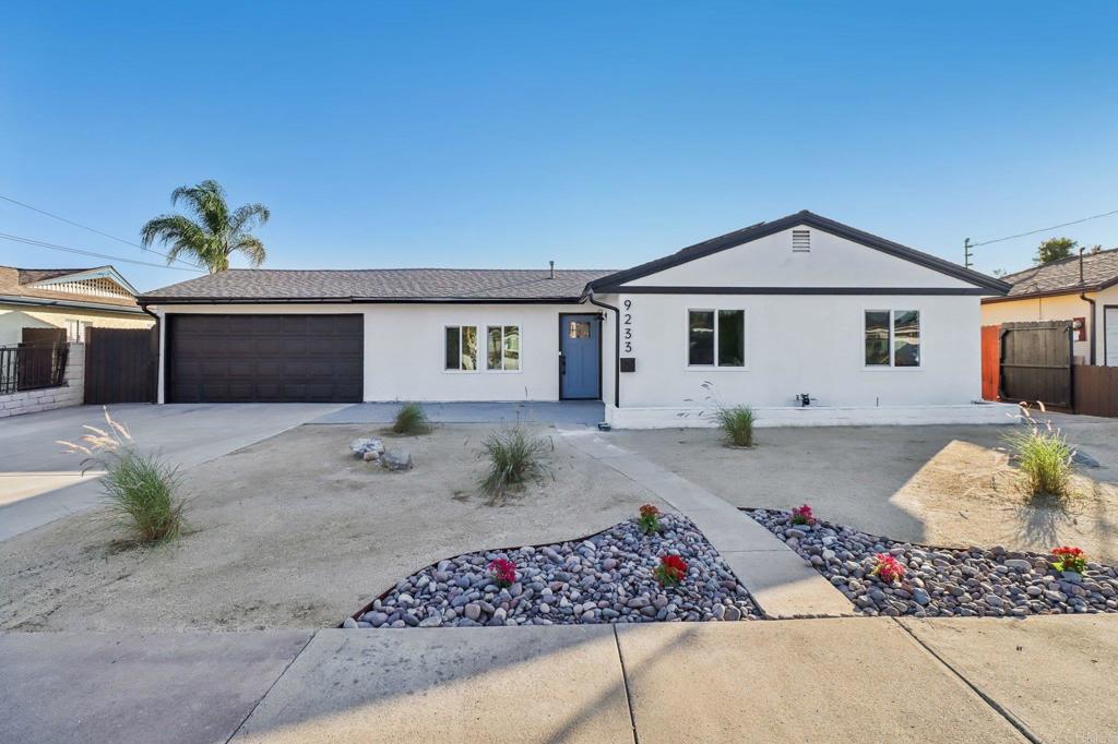 Welcome to this wonderful Santee single-family home featuring 4 bedrooms, 2 bathrooms, and a versatile office space. Enjoy year-round comfort with air conditioning and a thoughtfully designed floor plan ideal for modern living. The freshly updated kitchen boasts stainless steel appliances, quartz countertops, and ample cabinetry. Both bathrooms have been tastefully remodeled with stylish finishes. Step outside to a lovely backyard with a cozy fire pit area and inviting patio, perfect for relaxing or entertaining. The front yard offers low-maintenance landscaping, adding to the home’s curb appeal. With owned solar this move-in-ready property combines comfort, functionality, and charm in a desirable location close to shopping, dining, and more.