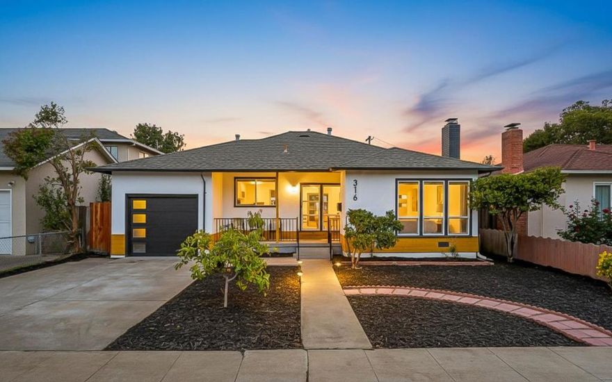 Beautifully remodeled home on a 5,000 sq ft lot in San Mateos North Shoreview neighborhood. This light-filled residence features an open layout with new flooring, fresh paint, recessed lighting, and large picture windows. The updated kitchen includes quartz countertops, shaker cabinets, stainless steel appliances, and matte-black fixtures. Enjoy 3 refreshed bedrooms and 2 renovated bathrooms, including a stunning primary bath with a glass grid shower and LED mirror. Front yard landscaping, a private backyard, and an attached garage to complete the home. Conveniently located near Coyote Point, Downtown San Mateo, parks, schools, Caltrain, and Hwy 101. Move-in ready and modern throughout.