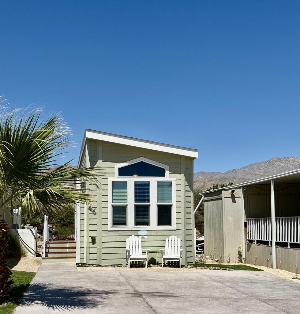 Welcome to the hidden Gem of Sky Valley Resort! This 2019 Cavco Park Model is being offered Turnkey Furnished! Super Cute & Clean! Nice spacious Kitchen with lots of cabinets for storage. The Bathroom has a walk in Shower. Nice cozy Bedroom with mirrored closet doors. This property is steps away from the many Pool & Spas. The back Patio has a BBQ, and sitting area.Sky Valley Resort Offers many Great amenities including 13 Hot Mineral Pools & Spa's, Fitness Center, Sauna, Tennis Courts, Pickle Ball Courts, Cafe, Chapel, & a Doggie Park. As a resident you can Golf at the Sister Park, Caliente Springs, which is only a couple miles down the road. This Resort is a Gated, Family Park. The Property has Space Rent and is not on Leased or Fee land. The Space Rent is $920./month Short Term Rentals are Allowed with Restrictions.This Property is DMV Registered and doesn't have Property Taxes. You can get Financing on Park Models. Come out and Explore the Desert Lifestyle! Palm Springs is just a short 15-20 minute drive. Seller will pay for the new Buyers 1st month's space rent!