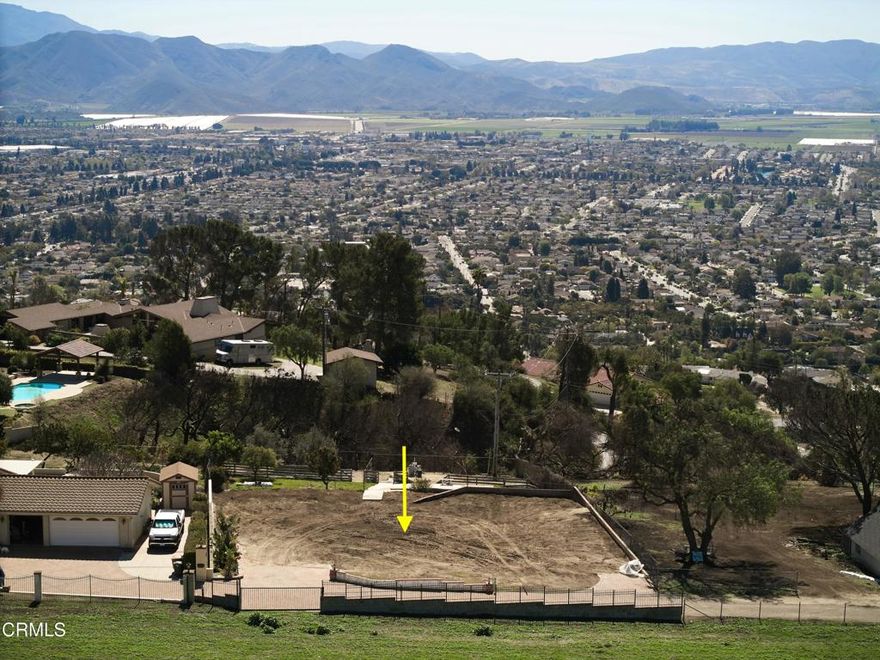 Beautiful and BIG top of the hill views over the city of Camarillo,  Las Posas Valley, the Coastline and Channel Islands! Remarkable land with over 25,000 sq ft ready for you to build your dream home! No HOA