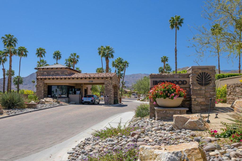 Lowest priced in Ironwood CC. Previously reduced in price....this one had been in escrow and is now available again....completely furnished -- turnkey. Everything you see stays. This clean one bedroom unit has an additional space that had previously been added on...would make a nice office. 2 full bathrooms...Open floorplan with saultillo tile throughout. Out the front door is a nice greenbelt area...like your own little park! Enclosed single car garage with golf cart parking or additional storage. 2 patios...one off of dining room area...secondary off of living room area. Definitely a must see! Had previously been used as an investment property.