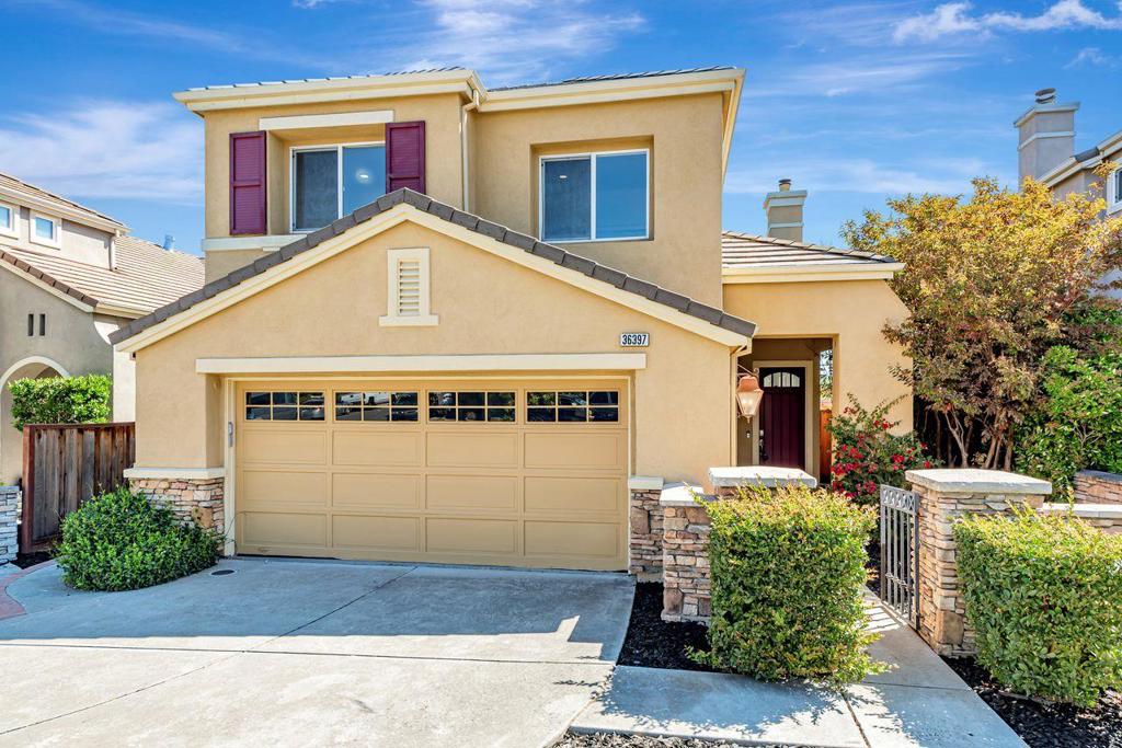 This fabulous 5BR/2.5BA home has been extensively remodeled. Tucked away in a quiet pocket of Newark, the property offers privacy & conveniencejust minutes from Old Town Center w/shopping options like Safeway, Sprouts, & Costco. The heart of the home is a stunning, remodeled kitchen w/quartz countertops, shaker-style soft-close cabinets, stainless steel appliances, a gas cooktop, built-in oven & microwave, a pantry, & a breakfast bar. A formal dining room w/a LED fireplace, a living room w/vaulted ceilings provide inviting spaces for entertaining. Recent upgrades... laminate flooring, recessed lighting, solid-core interior doors, & fresh interior paint. Downstairs youll also find a 1BR & a remodeled half bath, a laundry room. Upstairs, the primary suite w/coffered ceilings, a walk-in closet plus a second closet, a remodeled spa-like bathroom w/quartz-topped dual-sink vanity, oversized shower, soaking tub & tile floors. 3 more bedrooms, a remodeled hall bath w/a tub/shower, & rainforest shower head. Backyard w/patio area great for family barbecues. Also, an owned solar system, an attached 2 car garage. The 2,100 sq. ft. & 4,685 sq. ft. lot. Nearby Coyote Park offers scenic trails & bay views, commuting to tech hubs, access to Newarks public & private schools is a breeze.