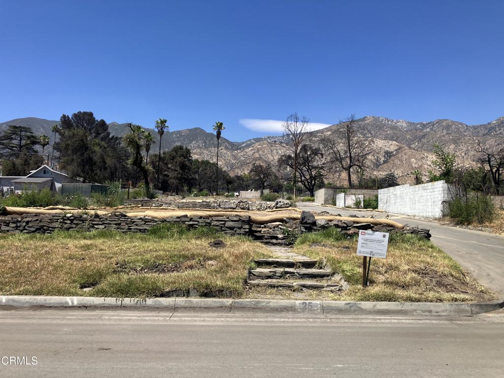 Opportunity awaits with this unique, rectangular, two level, 7,993 square foot property in beautiful Altadena. The lot has been more substantially cleared since the Phase 2, US Army Corp clearance, and is now ready to break ground for building a new single family residence, with potential ADU or second dwelling. Almond Alley provides easy access for use during the building process. This special place offers views of the San Gabriel mountains, has close proximity to JPL, the Rose Bowl, and all of the cultural and shopping opportunities in downtown Pasadena. It is also positioned to be right in the midst of the best neighborhoods when Altadena blooms again in all of its glory!