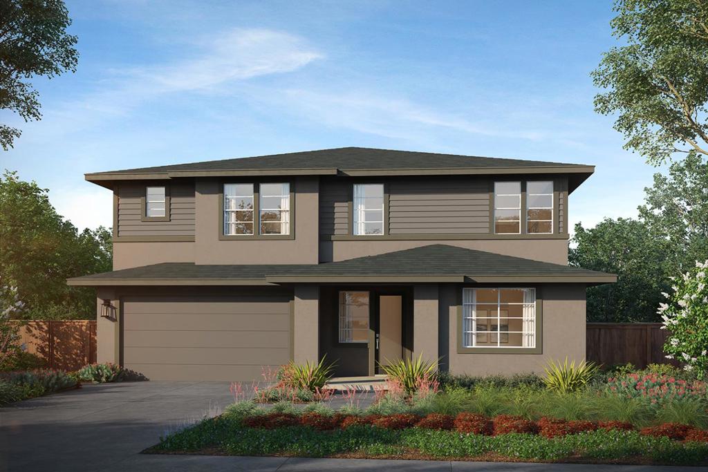 Thoughtfully designed with quality craftsmanship, contemporary interiors and sought-after amenities this brand new home on homesite 9 in the Heritage on 6th Street community is located in the heart of downtown Gilroy. Spacious and family-sized on an oversized lot, the premium hand-selected, designer curated interior details enhance the beauty of the elevated luxurious finishes. Exceptional features include all-electric systems and owned solar paired with a Tesla Powerwall 3 battery. An expansive gourmet kitchen offers a butlers pantry and features a Bertazzoni induction range, French door refrigerator, quartz countertops and spacious island. The 2-story foyer with elegant hardwood floors leads to a great room filled with an abundance of natural light. Stacking glass doors blend indoor and outdoor living to a covered loggia creating a private oasis to unwind and entertain. The first floor generational suite includes an en suite bathroom offering comfort and convenience. Central to the spacious loft upstairs are three secondary bedrooms and laundry room. A luxurious master suite is a sanctuary of retreat and tranquility. Photos and virtual tour are an artistic conceptual rendering for illustrative purposes and are not representative of the actual homesite.