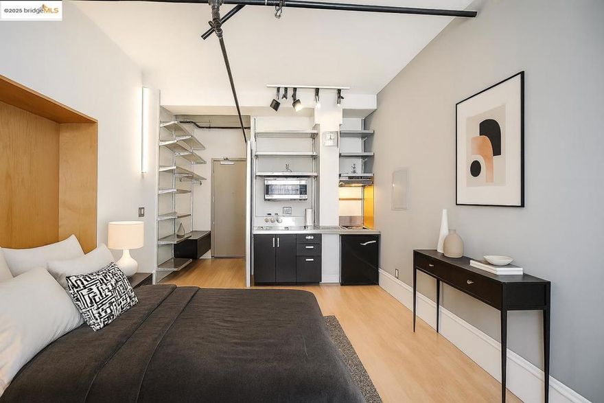 Experience classic architecture blended with modern urban living in this beautifully renovated studio, located in the historic Book Concern Building in the heart of San Francisco. Originally constructed in 1908 and thoughtfully reimagined in 2007, this iconic landmark offers a unique blend of character and contemporary style.  The studio features soaring ceilings, hardwood flooring, sleek stainless steel finishes, and an oversized window that frames city views and fills the space with natural light. Murphy bed included!  Residents enjoy a range of amenities, including a rooftop deck with panoramic downtown views, a fitness center, rec/game room, laundry facilities, and secure bike storage. A rare find in a prime location, just steps from the beloved Arsicault Bakery.