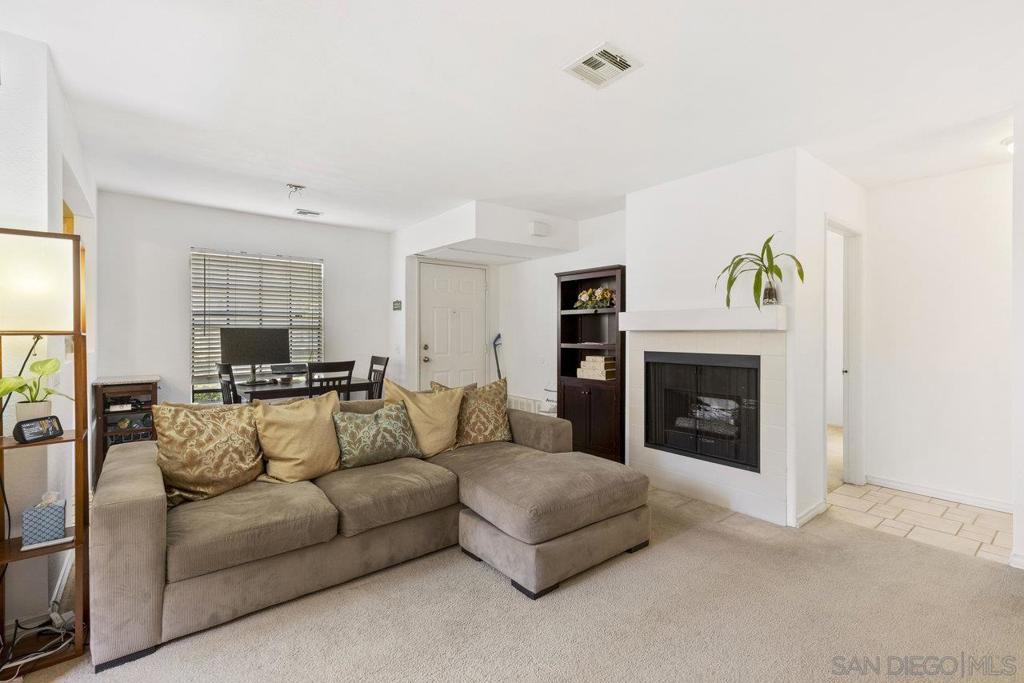 Welcome to Terra Vista! Discover unparalleled value within the Poway Unified School District. This complex embodies resort-style living in one of San Diego's premier neighborhoods. Enjoy amenities like a pool, spa, fitness center, sauna, and abundant parking. You're conveniently close to shopping, freeways, dining, entertainment, and more. First floor unit features 2 generous sized bedrooms attached bathrooms, private patio space, and fireplace. Fridge, washer and dryer are included.