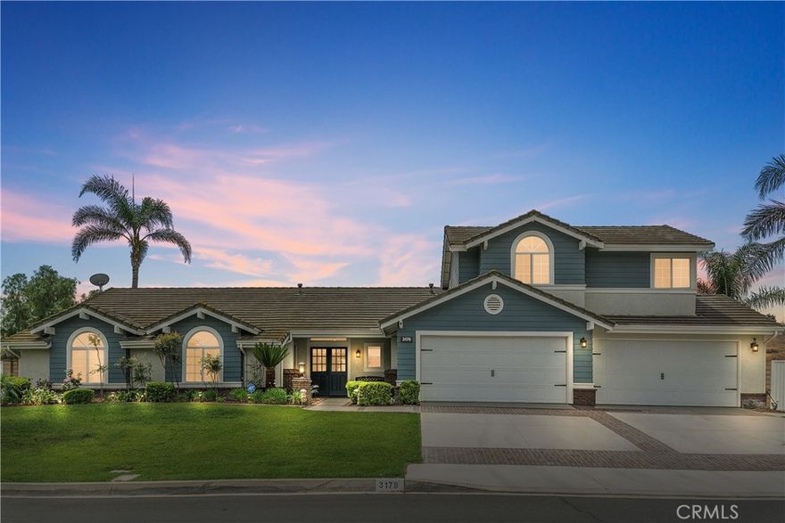 Welcome to this stunning pool home located in the highly sought after neighborhood of Sycamore Ranch.  Designed for entertaining and comfortable living, this home has a terrific open floor-plan featuring 5 bedrooms, 3.5 baths, and lives like a single story with the primary suite downstairs.

Upon entry, you are greeted by the living room and dining room with high ceilings, a wall of windows and sliding doors opening to the backyard for indoor outdoor living.  The gorgeous kitchen features wood cabinetry, granite countertops, KitchenAid stainless steel appliances, stainless steel sink, a large center island, and plenty of storage and counter space.  The kitchen opens to the breakfast nook and family room with gas fireplace and high ceilings.  Features include wood flooring, new carpet, fresh interior paint, updated lighting, recessed lighting, dual zoned A/C, Flow-Tech filtration, and dual pane windows.  Downstairs includes a powder room, laundry room with sink and granite counters, three secondary bedrooms and a remodeled secondary bath with dual sinks and granite counters.  The beautiful primary suite features a wall of viewing windows and sliding door leading to the pool and spa, includes two walk in closets, a remodeled bath with granite counters, dual vanity sinks, shower, soaking tub and privacy door.   Enjoy the upstairs flex space with bonus room, bedroom and remodeled full bath which is a great space for guests or family.  The backyard paradise is lushly landscaped with an expansive lawn, palm trees and a large covered patio spanning the width of the home.  Enjoy the sparkling pool and spa with hardscape offering multiple seating areas for relaxation and entertaining, custom built-in barbecue center with a Bull grill, 2 burners, sink, refrigerator, storage, and plenty of seating.  There is a putting green and pitching pad with new turf.  Situated on one of the 10 largest lots in the neighborhood, this expansive property provides opportunity and privacy.  The corner lot offers a side gate to the back property. There is plenty of room for the potential addition of RV parking and room for horses and animals.  Includes 40 Paid For Solar Panels, 4-car garage with epoxy flooring, and storage cabinets, and beautiful curb appeal. This is a terrific neighborhood with horse trails, Pacer park, riding arena down the street, nearby shopping, restaurants, schools and freeways.  Low taxes and No mello roos.  This a wonderful opportunity.
