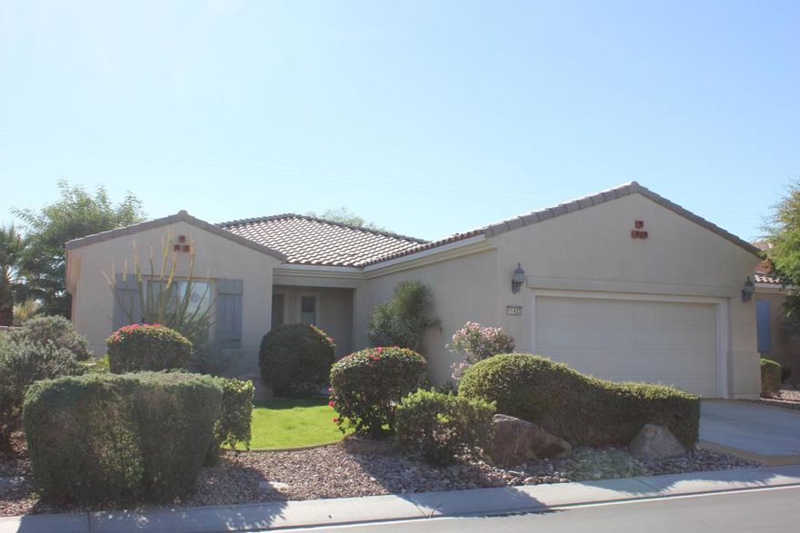 Coming Soon, Lovely Avalino Model with Santa Rosa Mountain Peek View!  Highly Sought after Del Webb Sun City Shadow Hills for Active Adult Living at it's Best! Enjoy Resort Style amenities, Clubs, Vibrant Social Life including Performing Arts, Concerts, Movies in the Park, & So Much More.  Two Clubhouses, Two Fitness Centers, Pools, Spas, 8 Pickleball courts, Plus Tennis! Two Golf Courses, Putting Greens & Driving Range,  miles of Walking Trails! Move in Ready... New Interior Paint in Soft soothing Neutral color tones! You'll appreciate this Open & Inviting floor plan which is Great for Entertaining & Relaxation. Enjoy a Spacious Cook's Kitchen with Plenty of Storage, Counter space! Large Walk in Pantry!  Granite Breakfast Bar extends your dining and serving space.  Casual Dining area is conveniently located off Kitchen & Great room with Slider Door to access Private South facing Leisure yard, Covered Patio, lushly landscaped South facing yard. 2 car attached garage, potential space in front yard area to add a casita or courtyard with HOA approval, of course! Set up your Private Tour, it's coming on the Market Soon! Second Home, seldomly used by owner and Never used as a rental.