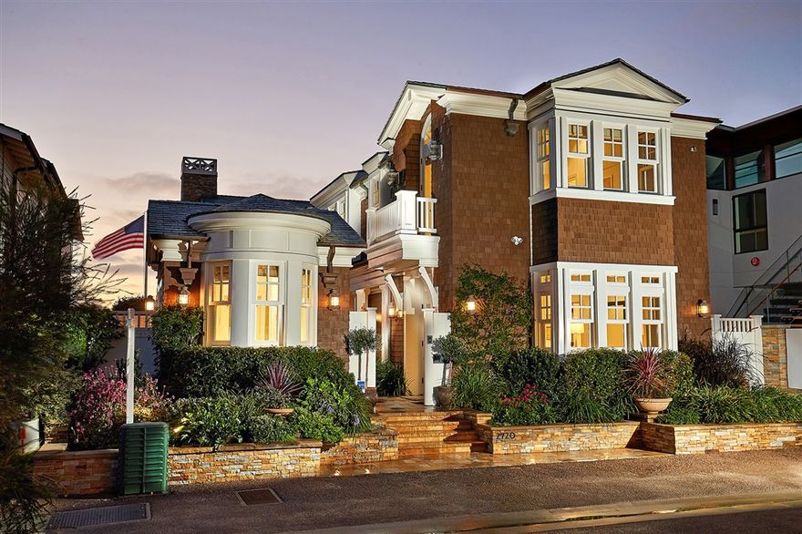 The Gathering Place - Del Mar's most exquisite beach front home. This stunning 2009 classic Cape Cod flawlessly blends simple, elegant style with casual romantic ambiance. Meticulously designed with attention to every detail, this privately gated home of 7BR/7.5BA & detached guest house is a timeless gathering place for family & friends with a welcoming atmosphere to inspire beach strolls, fireside chats & endless sunsets over the ocean.  Some of the exceptional features of this beautiful pristine home include wide plank hickory pecan flooring, crisp white tongue & groove walls, a culinary artisan kitchen featuring state-of-the-art appliances such as Wolf six burner range, Wolf double oven, Sub Zero and gorgeous wood block kitchen counters, extensive built-ins throughout the home for a highly efficient use of space, premium amenities throughout such as three interior fireplaces and a media room. The sumptuous master suite features walk in closet, white brick fireplace and romantic reading cove with simply breathtaking views of the sea. An extensive beach front patio with stone floors, barbecue, bar & outdoor kitchen and large conversation fire pit overlook the sand & surf and a separate interior courtyard with a cozy fire pit and lounging area provides private exterior dining. Fifty feet of ocean front that includes a sea wall. Perfectly located on one of the most pristine and desirable beaches in Southern California and walking distance to famed Del Mar Racetrack, a stroll on the sand to the charming Village of Del Mar for dining, coffee and shopping; also dog beach and year round surfing are steps away. This is "The Gathering Place" for an extraordinary lifestyle for generations to come..  Neighborhoods: Beach Colony Equipment:  Dryer,Fire Sprinklers,Garage Door Opener, Range/Oven, Washer Other Fees: 0 Sewer:  Sewer Connected Topography: LL