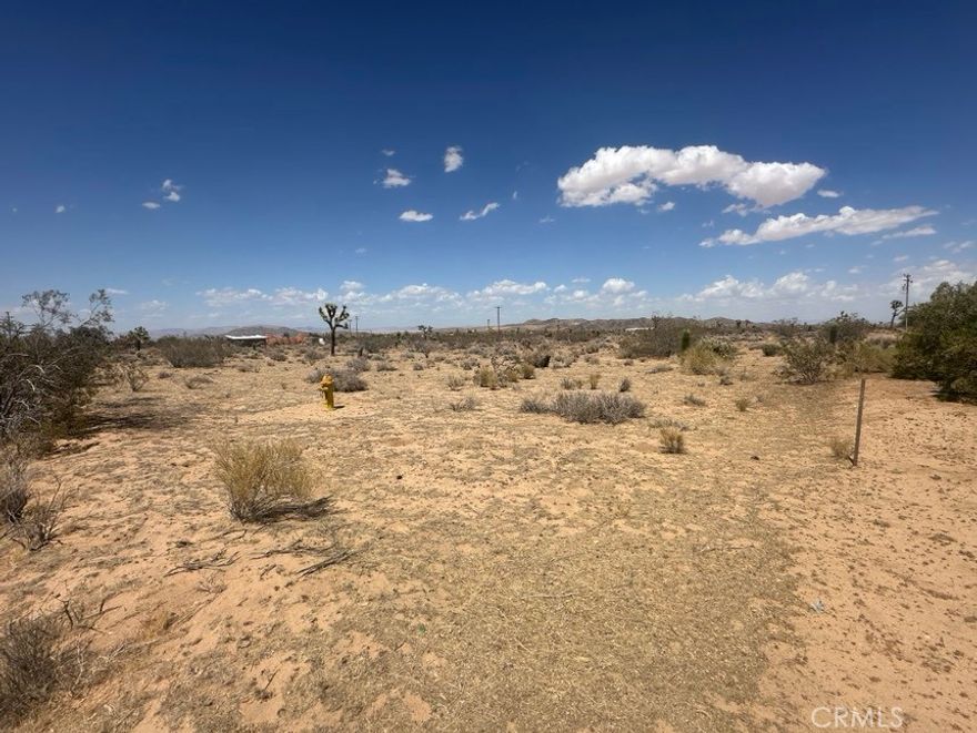 Beautiful 2.38-acre land available in the desirable North Aberdeen area, offering a peaceful and scenic setting to build your dream home. This usable lot features minimal Joshua Trees and boasts incredible 360-degree views of the surrounding desert landscape, providing a serene and quiet environment. Water is reportedly available at the street (buyer to verify with Hi-Desert Water District), and electric poles are located at the rear of the property (buyer to verify with Southern California Edison). The location is ideal for off-road and outdoor enthusiasts, with easy access to Johnson Valley, Giant Rock, and other popular destinations. Whether you're looking to develop a home, invest, or simply enjoy the open desert, this prime location offers endless possibilities. Come see it for yourself!