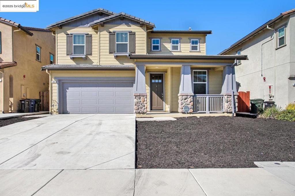 Stylish. Spacious. Designed for Real Life. Welcome to 605 Brinwood Way in Emerson Ranch! This upgraded Sienna model blends modern comfort with functional design, starting with a highly desirable main-level bedroom and full bath. Step inside and be greeted by an open-concept layout filled with natural light, thanks to expansive windows throughout. The family room offers a cozy fireplace, ideal for relaxing evenings, and flows effortlessly into the chef-inspired kitchen featuring a massive island, sleek finishes, and tons of storage. Back yard is complete with a built-in BBQ, must see! Upstairs, you'll find a large laundry room with extra storage and folding space, along with two generously sized bedrooms and a luxurious primary suite. The primary bathroom feels like a private spa with dual vanities, a custom tile walk-in shower, a deep soaking tub, and an oversized walk-in closet featuring custom built-in organizers. Added Virtual Staging to inspire Design Ideas!