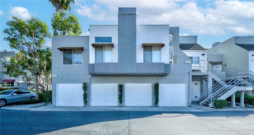 Beautifully upgraded and ready for you to move in! Great floorplan with everything on one level. This unit has no one below - first floor space is the garage.  All new pipes in plumbing, recently completed by the HOA for the community. This unit also has brand-new paint throughout, including doors and baseboards - an inviting white throughout living spaces, kitchen and bathroom. Kitchen has been completely updated with new cabinets, countertops, sink, backsplash, and stainless steel appliances. Dining room has swing louvre doors, providing enough separation to give you the option for a quiet office or temporary guest space. The bedroom is very spacious and includes a large walk-in closet. No mello-roos, low HOA and access to Lake Mission Viejo! Easy access to local shopping, dining, schools and parks.