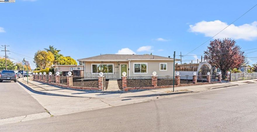 This beautifully remodeled, single-level, 3-bedroom, 2-bath, 1,307 sq. ft. residence has been thoughtfully designed with no detail overlooked. Every inch has been updated —- kitchen, bedrooms, bathrooms, flooring, paint, windows, roof! —- making it feel like you’re moving into a brand-new single family home in the heart of the East Bay at an incredible value. The light-filled kitchen shines with stainless and black appliances, crisp light granite countertops, and contemporary glass-front cabinets. The same fresh design continues into the bathrooms, where decorative tile walls pair with modern spacious vanities and mirrors -- sleek and warm. Soft-close hinges and smooth-glide drawers elevate your daily experience. An open-flow kitchen and dining area sit beneath an exposed-beam ceiling, with recessed lighting, large dual-pane windows, and double-wide french doors that flood the home with natural light — creating a warm and welcoming space you’ll love coming back to every day. Ideally located near shopping, dining, and major commuter routes, this may well be your Forever-Home!