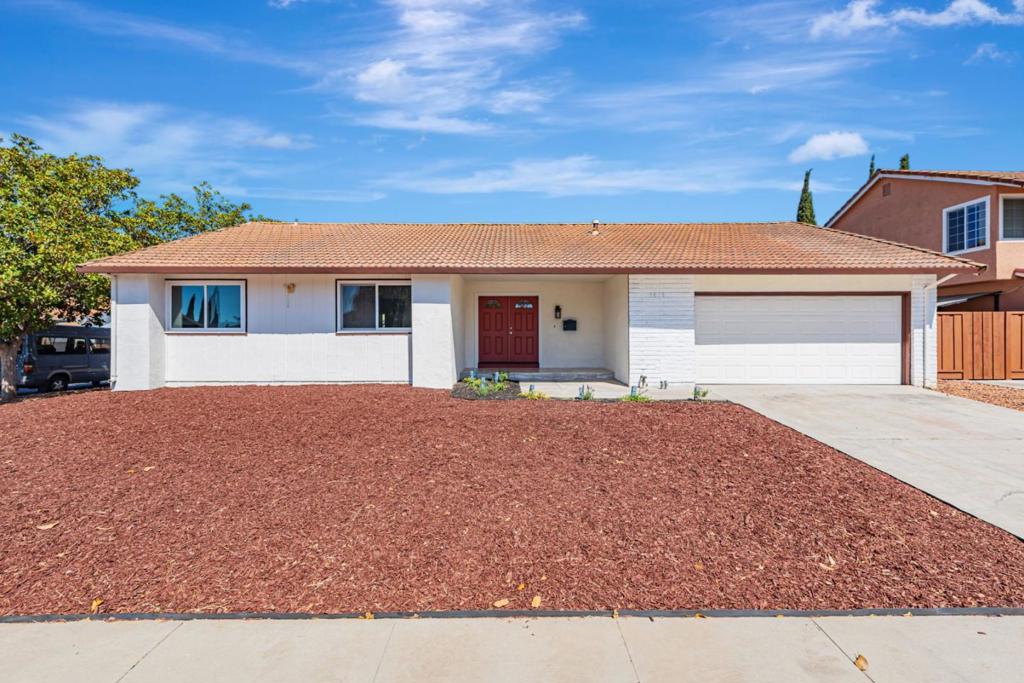 Welcome to this charming San Jose / Blossom Valleys home, offering 1,446 square feet of comfortable living space. This property features four bedrooms and two full bathrooms, with the bathrooms updated to include elegant porcelain tile and stone surfaces, new vinyl flooring(waterproof), and a tub in the primary bedroom. New cabinets in kitchen. The kitchen is equipped with granite countertops, new dishwasher, garbage disposal, and new electric oven range with built in Air Fryer, making meal preparation a breeze. Enjoy meals in the versatile dining area, which accommodates both a formal dining space and an eat-in kitchen option. The home boasts durable tile and new vinyl (waterproof ) flooring throughout, providing a practical and stylish foundation. A cozy fireplace adds warmth and character to the living area. Additional amenities include a laundry setup with electricity and gas hookups in the garage, and energy-efficient double-pane windows.The property is located within the Oak Grove Elementary School District and sits on a lot size of 6,708 square feet,providing ample outdoor space.With central forced air heating and a two-car garage, this home is ready to meet your needs.Large , flat backyard .Near Costco,parks ,shopping ,restaurants BIG LOT! Corner Lot !Good to build ADU