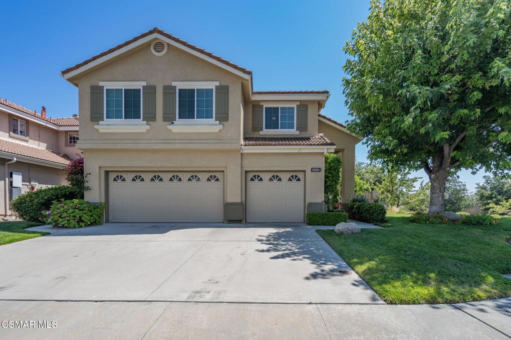 Don't miss the opportunity to live on a secluded cul-de-sac in Campus Hills, the highly desirable Moorpark neighborhood! You'll love entertaining your friends and family from the spacious upgraded kitchen featuring a fantastic island, stainless steel appliances including drawer-style dishwashers, solid countertops, and a tile backsplash. The kitchen opens to the large family room, where you will find great custom built-ins and a cozy fireplace. There is plenty of space, including an open living room and formal dining room with vaulted ceilings, and tons of windows that let the beautiful natural light inside. Upstairs, you'll find the spacious owner's suite with a large, upgraded bathroom that simply must be seen, a generous walk-in closet, vaulted ceilings, a fireplace, and a view of the mountains. Additionally, you'll find three large bedrooms and a full bathroom. Downstairs features the fifth bedroom, a nicely upgraded 3/4-bathroom, and an indoor laundry room. Recessed lighting has recently been added that really brightens this home in the evenings. The backyard features an awesome collection of fruit trees, plenty of privacy hedges, a built-in grill area, and retractable sunshades over the patio. This beautiful home is conveniently close to Moorpark College, Campus Canyon College Preparatory Academy (K-8), two community pools, four local parks (including a great dog park), Happy Camp Canyon's 3,000 acres of hiking and riding trails, and the beautiful Rustic Canyon golf course. This home will go fast, make sure it's yours!
