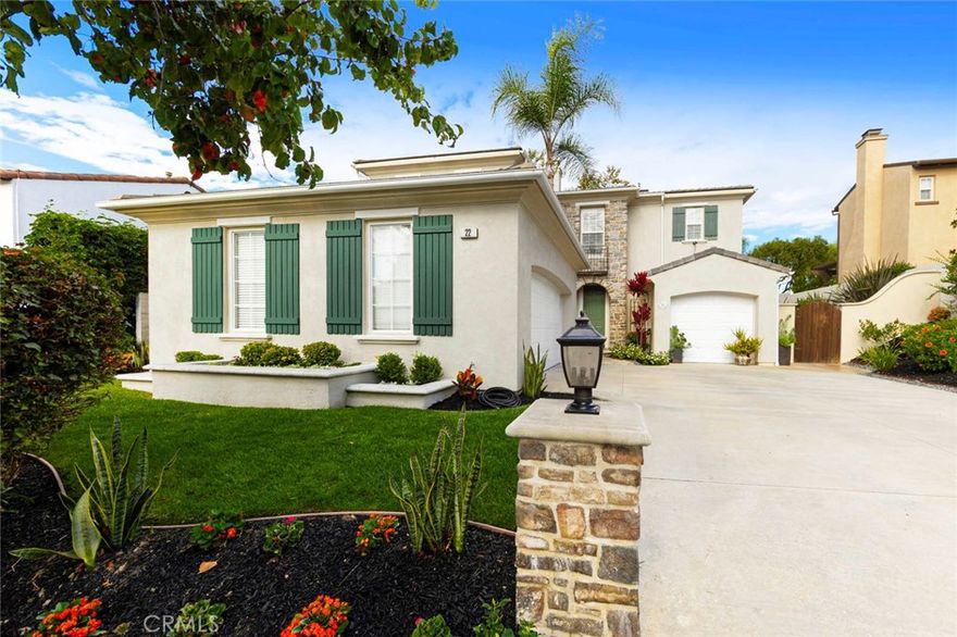 Experience the ideal fusion of modern design and coastal charm in this beautifully remodeled 4-bedroom, 3-bathroom home with a versatile bonus area, located in the highly desirable Portofino community of Talega. Perfectly positioned on a quiet street just a short stroll from Vista Del Mar TK-8, this home offers the ultimate in family-friendly living — with resort-style amenities, scenic trails, and top-rated schools all within reach.
Step inside to discover an inviting open-concept floor plan designed for today’s lifestyle, anchored by a stunning remodeled kitchen featuring floor-to-ceiling windows, new custom cabinetry, designer fixtures, Thermador appliances and an expansive island ideal for gathering. The kitchen seamlessly connects to the open family room, highlighted by a custom built-in bar/beverage area that creates a warm and stylish entertainment area.  Main floor bedroom, currently being used as office and fully remodeled bathroom complete this lower level.
The spacious primary suite is a private retreat, highlighted by luxurious LVP wood flooring. The primary bathroom boasts a soaking tub, dual vanities with shiplap walls, walk-in shower, and oversized walk-in closet. Upstairs you’ll also find two additional bedrooms, a fully remodeled bathroom, homework niche and a convenient laundry room.
Thoughtful upgrades throughout include solar power (lease), brand new luxurious LVP wood flooring thru out, new baseboards, new interior Shaker doors and trim, plantation shutters, new LED lighting fixtures, and fresh interior and exterior paint.
The private backyard is an entertainer’s delight, lush landscaping, lawn space, and a built-in BBQ, fireplace area- and there are no homes directly behind you! This is the perfect home for entertaining or just relaxing!  The third car garage is the bonus area complete with heating and A/C. Another benefit this home has to offer is an extra-long driveway to fit multiple cars. 
Enjoy all that Talega has to offer, with resort-style amenities including pools, sport courts, parks, and miles of hiking and biking trails. Short walk to shopping, Peets’ Coffee, restaurants and Talega Golf Course. Welcome home! 
This exceptional home combines comfort, modern elegance, and lifestyle — a true must-see!