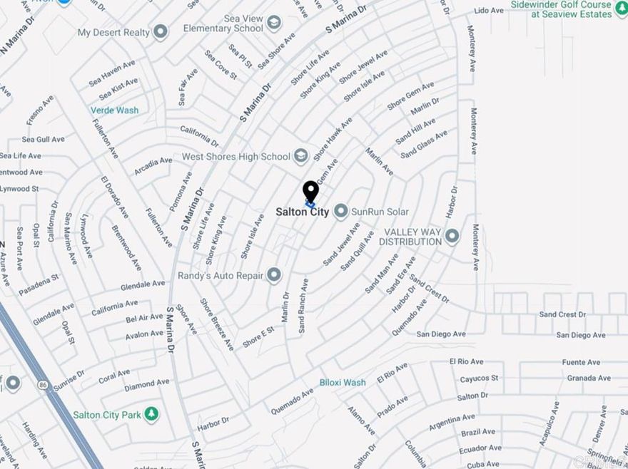 Affordable Thermal property near the Salton Sea. Located on Shore Gem Ave, this parcel offers a quiet desert setting with convenient access to CA-111 and the Coachella Valley. Ideal for a primary residence, weekend retreat, or investment opportunity. Buyer to verify zoning, utilities, and intended use.