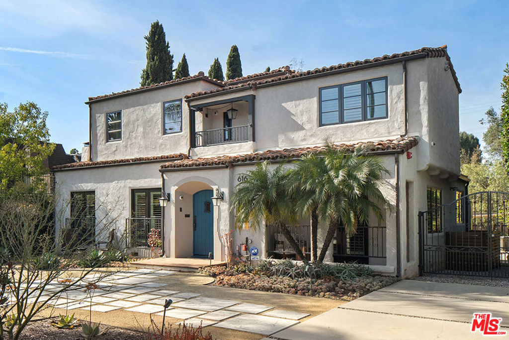 Beautifully, recently and thoroughly remodeled 1920's Spanish transitional situated on one of North of Montana's prettiest streets, palm-lined 21st Street, in Gillette's Regent Square. Charm and character with beamed ceilings, archways, built-ins, wrought iron, hardwood and tile floors. Gorgeous living room with fireplace, formal dining room and a sunny, nicely updated, kitchen with breakfast room. A flexible use 4th bedroom or family room downstairs opens to an exceptional backyard. Upstairs there are 3 bedrooms, including a generous primary suite with large walk-in closet, balcony and spa bath. Great backyard with pool, firepit, BBQ kitchen, Sport Court, outdoor shower, water features, mature drought tolerant landscaping, citrus trees and garage converted to pool/clubhouse with bath. Franklin School District. Stunning curb-appeal! Ready to move right in!