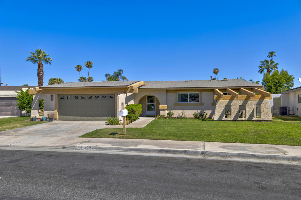 Nice family home or investment property with new roof installed in 2022 and new AC in 2023! Conveniently located near Washington Charter School, Abraham Lincoln Elementary, Palm Desert High School, Palm Desert Civic Center, El Paseo Shopping District, Desert Crossing Mall, Trader Joe's, the Palm Desert Aquatic Center, restaurants, theaters, and more. This open floor plan home sits on a large lot and features 3 bedrooms, 2 bathrooms with a two-car attached garage. Additional updates include newer flooring & showers, newly painted and spacious garage, and an outdoor storage shed. Welcome home!