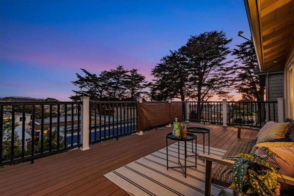 Obtain tranquility by the sea in this well maintained and remodeled home with ocean and coastal mountain views. Enjoy the serene coastal lifestyle and appreciate the remodeled interior and exterior upgrades this seaside home has to offer. A turn-key retreat awaits with the beauty of sunsets from the new deck also with views of the majestic coast side. Natural light, fresh air, and a relaxed atmosphere throughout with a fresh palette of whites and beige, new floors, and updated lighting, High-end kitchen appliances built to last and a testament to culinary passions, all surrounded by the timeless warmth of wood cabinetry and the functional plus stylish countertops. Both bathrooms are remodeled with a shower over the tub and new vanities. A unique floorpan with two bedrooms upstairs, a bonus bedroom downstairs, plus a separate and private flexible living space for an in-law downstairs with a kitchenette, a living room, a full bathroom, a bedroom, and a deck with access to the backyard. Sunny and low maintenance yards front and rear giving you time to enjoy your sunsets by the sea. Shopping and eateries are near plus many local convenient business for your shopping pleasure, and quick freeway access to San Francisco, SF airport. Welcome home to your tranquility by the sea.