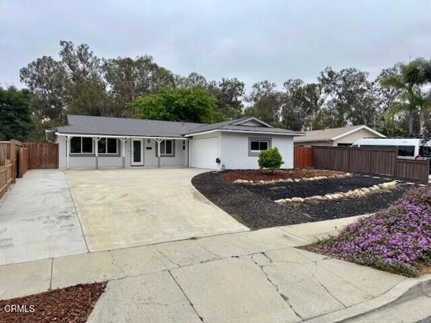 Welcome to a single-story home located on a quiet cul-de-sac offering 4 bedrooms, 2 bathrooms and 1,426 sq. ft. of living space.  The large, flat 8,276 sq ft lot, backs to a barranca providing a beautiful natural backdrop and extra privacy.  The expansive driveway is a rare find, with room for an RV, boat, or multiple vehicles, making it ideal for adventure-seekers or large gatherings. Located in a desirable East Ventura neighborhood, this home offers great floor plan and a generous property that is excellent for entertaining and enjoying quality time with loved ones. The kitchen offers stainless steel appliances, classic wood cabinetry, a small breakfast bar and opens to the dining area.  You'll enjoy an additional bonus room with a wood-burning fireplace that offers space for relaxing, reading and cozy nights.Additional property highlights include an attached two-car garage, new exterior paint, newly installed carpet and a 3-year-old roof!The property could benefit from a few additional updates and offers the opportunity to put your personal touch on a home that will be treasured for generations.   Just minutes from local parks, schools, shopping, dining, and easy freeway access - don't miss this opportunity to own a wonderful home in this welcoming Ventura neighborhood.