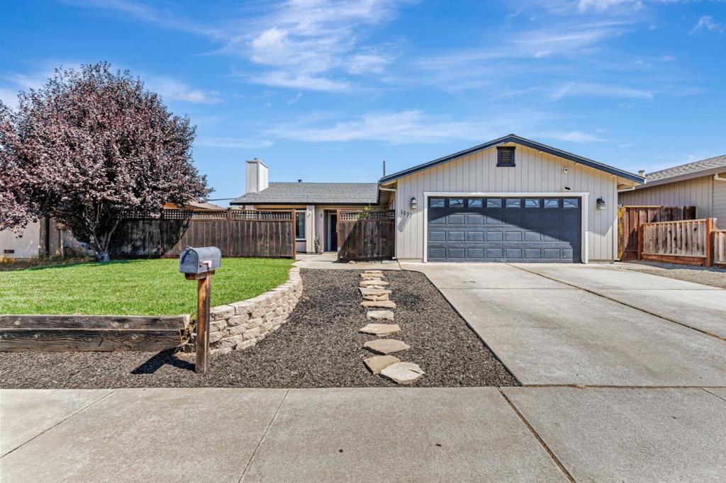 Welcome to 1671 Monticello Dr, a beautifully updated single-story home in one of Hollisters most desirable neighborhoods. This 4-bedroom, 2-bath residence features a bright, open layout and modern finishes throughout. Enjoy incredible energy efficiency with 13 fully owned Sunrun solar panels, an upgraded Carrier HVAC system with medical-grade filter, Ecobee smart thermostat, and central AC for year-round comfort. A Ring security system adds peace of mind, while the roof, replaced in 2016, ensures long-term reliability. Both bathrooms have been tastefully refreshed with new toilets, painted vanities, designer mirrors, updated lighting fixtures, and freshly glazed tile, creating a clean and modern contemporary feel. Inside, youll also find four ceiling fans thoughtfully placed in the main living areas and bedrooms for enhanced airflow and comfort. Step outside to a beautifully landscaped yard featuring new sod, a drip irrigation system, and a newly installed sprinkler system with timer. The stamped concrete patio and retaining wall, both added within the last five years, provide the perfect setting for entertaining or relaxing outdoors. Newer dual-pane windows. Blending style, comfort, and efficiency, this move-in-ready home is perfectly located near parks and shopping.