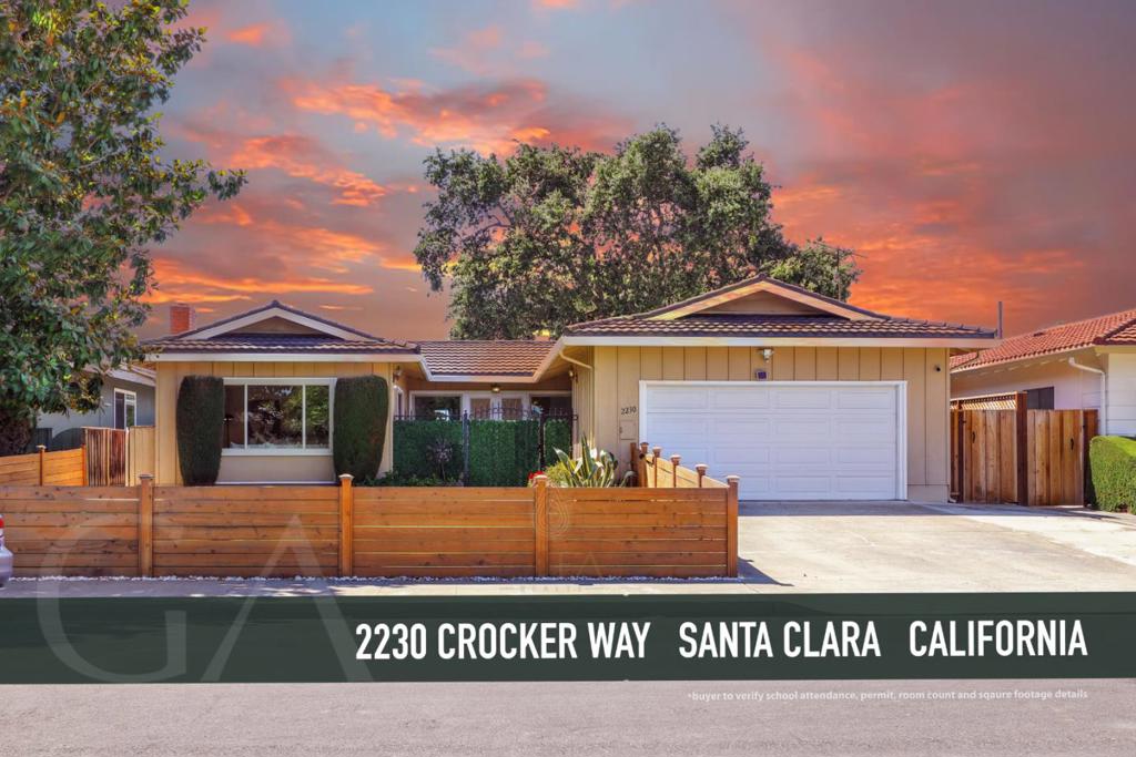 This extensively remodeled residence features an open, sun-filled floor plan complemented by modern finishes and smart home amenities. From the moment you arrive, youll appreciate the gated front yard with low-maintenance landscaping, providing both privacy and effortless curb appeal. The contemporary kitchen boasts an oversized island, sleek quartz countertops, and designer lightingperfect for everyday living or hosting friends and family. The living room invites you to unwind, with its rich wood parquet floors and a striking marble fireplaceideal for cozy evenings or entertaining friends. The spacious primary suite offers a peaceful retreat with ample closet space, while all secondary bedrooms are generously sized, perfect for kids, guests, or a home office. Step outside to a sunny, private backyard with multiple fruit trees and a large covered sunroomideal for year-round outdoor entertainment and summer barbecues. Situated in a prime Silicon Valley location, this home is just minutes from major employers such as Nvidia, Google, Intel, Apple, and TikTok, as well as shopping destinations, Costco, and premium fitness centers like Bay Club. Offering the perfect blend of style, comfort, and convenience, its an ideal choice for young couples and growing families alike.