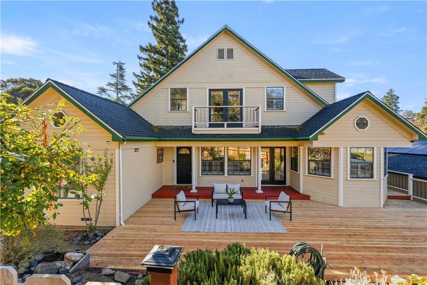 Victorian Charm Meets Modern Living in Downtown Lakeport
Step into a world where classic elegance meets contemporary comfort in this stunning Victorian-inspired home. Nestled on a spacious corner lot, this custom 1992 two-story residence offers 3 bedrooms, 2 bathrooms, and a versatile bonus room, perfectly designed for your lifestyle needs.
As you enter, you’ll be greeted by an abundance of natural light and gleaming hardwood floors. The open layout seamlessly connects the kitchen, dining, and living areas, creating an inviting space for gatherings, relaxing evenings, and entertaining friends.
The heart of the home is the recently remodeled kitchen, featuring sleek solid surface counters and a new gas range that will delight any home chef. Picture yourself enjoying morning coffee in the sunny dining room, surrounded by a vaulted ceiling and elegant stained glass window that adds to the charm. Retreat to the upper level, where the expansive master suite awaits. With a separate vanity area, a walk-in shower, and a clawfoot tub, this serene sanctuary is perfect for unwinding after a long day. Need extra space? A potential fourth bedroom, nursery or office off the stairs, along with a finished attic, offers quiet corners for meditation or creativity. Downstairs, two additional bedrooms, a stylishly tiled full bathroom, and a convenient laundry area provide comfort and functionality. Step outside to your large front deck, recently rebuilt to enhance your outdoor experience, ideal for soaking up the sun or hosting summer barbecues, complemented by beautifully landscaped garden pathways. Rest easy knowing the roof was replaced in 2016 offering peace of mind. For those with hobbies or projects, the detached garage boasts a large workshop area and ample storage, with additional space for RV or boat parking Enjoy the tranquility of your quiet surroundings, all while being just a short stroll from charming shops, delightful restaurants, and the serene beauty of the lake. With thoughtful features like a generator hookup and recently installed solar panels, this home is not just a place to live, but a lifestyle to embrace. Discover the perfect blend of vintage character and modern convenience in the heart of Lakeport. Your dream home awaits!