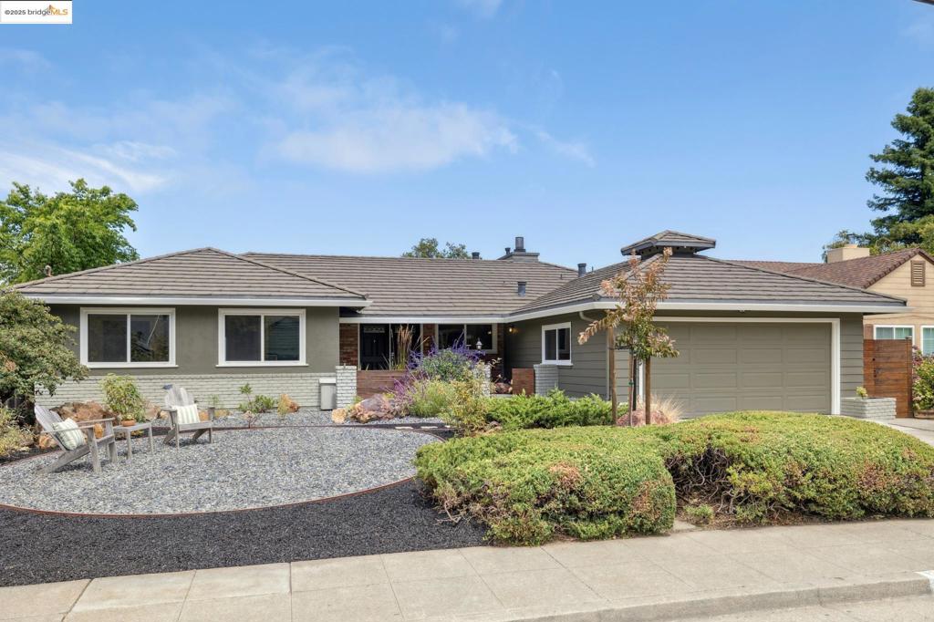 Welcome to 12670 Brookpark Road! Located in the desirable Parkridge Estates neighborhood, this 4-bedroom, 2.5-bath ranch-style home has a classic Mid-Century feel and a convenient single-level floor plan—no stairs! With 1,851 square feet of living space, it offers both comfort and functionality. Inside, you’ll find bright, open rooms with large windows that let in lots of natural light and connect the indoors with the outdoors. Sliding doors in the living room, dining room, and main bedroom lead to the backyard, where you can enjoy peaceful canyon views and a calm, relaxing setting. The large, flat backyard has plenty of room for gardening, entertaining, or simply relaxing in nature. It’s great for get-togethers or quiet time. The home also includes an attached two-car garage with easy interior access to the house and a workshop area, perfect for hobbies or DIY projects. Live close to nature with nearby trails at Anthony Chabot Park, grab essentials at Skyline Community Market, and enjoy being just minutes from Montclair Village. If you’re looking for a comfortable and peaceful place to call home, 12670 Brookpark Road welcomes you home! More photos, Matterport and video at www.12670brookpark.com