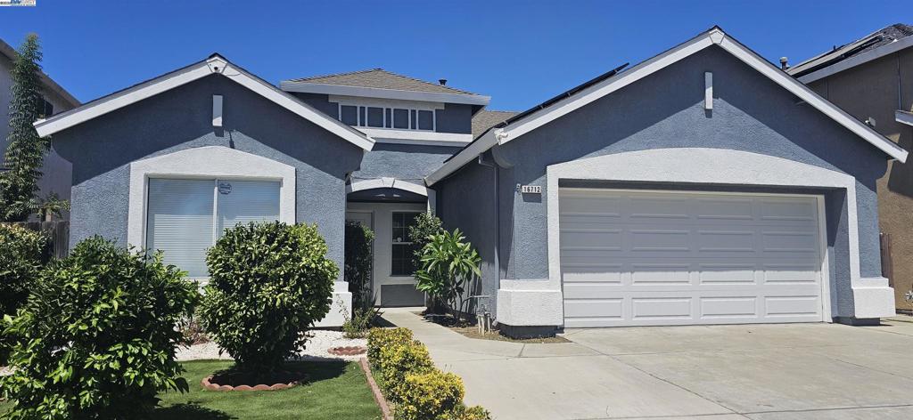 Gorgeous single-story home! This move-in ready 3-bedroom, 2-bath home with 2-car garage and spacious driveway has an open great-room concept that includes a cozy fireplace in the living room, dining area, and a kitchen with granite countertops and newer appliances including refrigerator, stove, dishwasher, and microwave. Recent updates include new carpet, fresh interior paint, and newer living room flooring. A versatile den offers the perfect space for an office, library, playroom, or hobby room. Additional highlights are a newer garage door and motor, automatic front-yard sprinklers, and a solar system for energy efficiency. Conveniently located near schools, parks, shopping, and with easy access to Hwy 99, this home blends comfort, style, and functionality in a prime location.