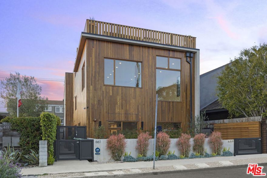 *** Fully Furnished and Ready to move in ***Experience modern coastal living in this stunning architectural lease located in the heart of Venice. Built in 2016, this 2-story contemporary home features 3 spacious bedrooms, 2.5 baths, and an open floor plan designed for both comfort and style. The sleek chef's kitchen is outfitted with high-end appliances, an oversized island, and seamless flow into the light-filled dining and living areas.Upstairs, the primary suite offers a serene retreat with a spa-like bathroom and ample closet space. Enjoy the best of California living with an expansive rooftop deck showcasing panoramic city and sunset views  perfect for entertaining or unwinding after a day at the beach. Additional highlights include wide-plank wood floors, high ceilings, designer finishes throughout, and a two-car garage with extra storage.Ideally located west of Lincoln Blvd between 6th and 7th Avenues, this home is just moments from Abbot Kinney's trendy shops, cafs, and the Venice Boardwalk. A rare opportunity to lease a modern masterpiece in one of LA's most sought-after neighborhoods.