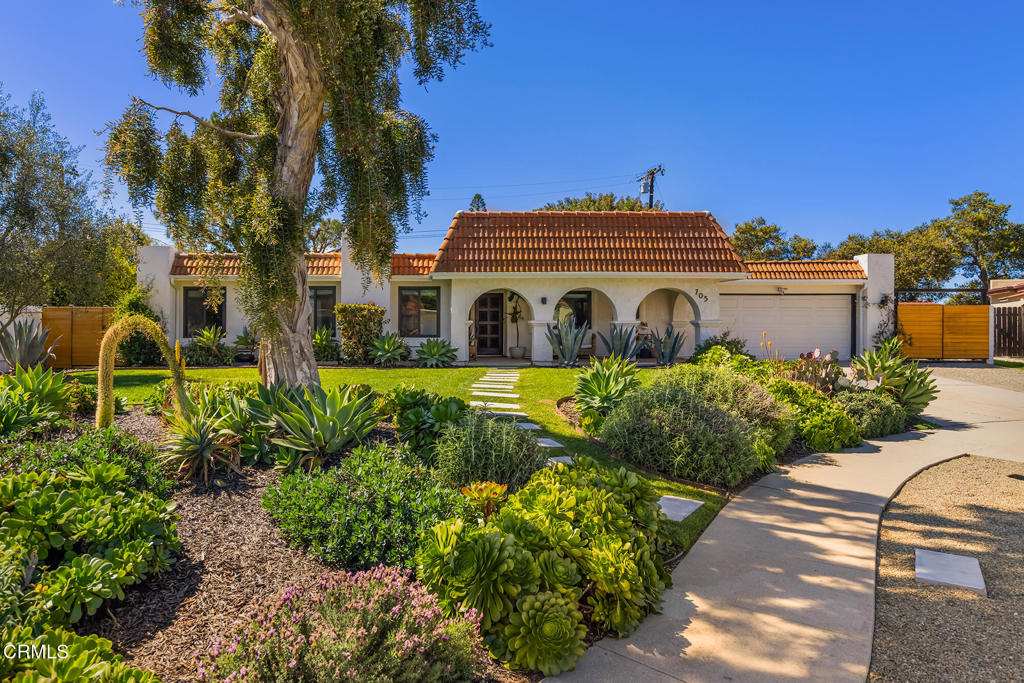 Curated Living at the End of the Cul-de-SacTucked away on a quiet cul-de-sac in a peaceful neighborhood, this thoughtfully renovated home offers stylish comfort and modern upgrades on an oversized lot. Enjoy HOA amenities including a pool, tennis courts, and a BBQ area.The designer kitchen features white oak cabinetry, Carrara marble countertops, an Ilve Italian range, a Fisher & Paykel refrigerator, and Portola Paints Roman Clay walls. The living room is anchored by a concrete floating hearth and gas fireplace, accented by black steel beams and wide-plank white oak floors throughout.Retreat to the spa-inspired primary suite with a steam shower and custom closets. All bathrooms have been tastefully remodeled with designer touches.Step outside to the private backyard and enjoy a cedar hot/cold plunge, cedar dining and sun decks, a copper outdoor shower, citrus trees, lavender, and steel & cedar gates. Drought-tolerant landscaping with drip irrigation and raised beds complete this outdoor escape.Major system upgrades--including a newer roof, windows, furnace, tankless water heater, whole-house repipe, and generator wiring--offer ease of ownership.This home is designed for living well: grounded in nature, elevated by design, and ready to welcome its next chapter.