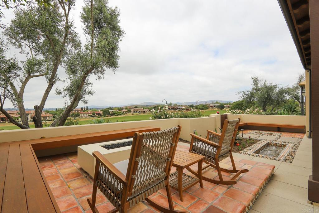 Beautiful single level Casita in the desirable community of Santaluz! This lovely home has brand new luxury vinyl floors and brand new maple cabinets in the kitchen and bathrooms. The kitchen also offers granite countertops, stainless steel appliances and a new built-in bench with additional storage. The kitchen french doors open onto a private spa like patio with a relaxing fountain and new jacuzzi. There are two bedrooms, each with there own bathroom and A THIRD BEDROOM BEING USED AS AN OFFICE. The redesigned front patio has modern water features, a firepit & sitting area and all new landscaping. There are beautiful open views of the golf course making this a pleasant place to enjoy the beauty of the outdoors. This patio design is perfect for relaxing or entertaining. The spacious living room has a large fireplace and an open dining room, all looking out at the golf course views. The surrounding grounds and hiking trails are ideal for taking walks to the Village Green. Enjoy open views and warm breezes. You will love the Santaluz lifestyle! Property is available from 9/1/25 thru 5/30/26. Rent includes cable and trash. Club membership is not included with the lease.