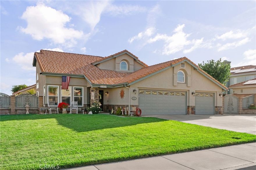 Turnkey Beauty in Las Colinas – No HOA, No Mello Roos, and Paid-Solar means your cost of ownership is LOW. This home is packed with Upgrades!

Welcome to this impeccably maintained 4-bedroom, 3-bath home in the highly sought-after Las Colinas neighborhood of Rialto. With 1,873 sq ft of beautifully updated living space on a generous 9,450 sq ft lot, this home offers value, comfort, function, and style—with a low cost of ownership.

Step inside and be greeted by dramatic vaulted ceilings and a stunning custom stairway that sets the tone for this exceptional property. The remodeled chef’s kitchen is a showstopper, featuring custom cabinetry, granite countertops, a large island, dual wine racks, under-cabinet and soffit lighting, a soapstone farmhouse sink, reverse osmosis system, and high-end stainless steel appliances. Downstairs, you’ll find a convenient bedroom and full bath, perfect for guests or multi-generational living. All bathrooms have been updated with brand-new low-flush toilets for efficiency. Throughout the home, enjoy crown molding, plantation shutters, built-in speaker wiring, and thoughtful storage—including built-ins, an under-stair closet, and a drop-down attic in the garage for additional storage space. Speaking of the 3-car garage, it is a dream, boasting built-in cabinetry on two walls, insulated doors with top lights and room to keep everything organized. Paid-off solar means the current owner hasn’t had a power bill in years! Add in a tankless water heater, dual-zone AC, and a whole-house fan, and your comfort is guaranteed year-round. Step outside into an entertaining paradise and relax in style under the custom wrap-around stamped concrete patio with an elegant shade structure, raised gas fire pit, hypnotizing wall fountain, and mature fruit trees. Fire up the built-in BBQ and pull a cold one from the outdoor refrigerator while you gather around the bar seating for unforgettable family fun and relaxation. This home is an incredible value—compare it to other listings and see the difference in quality, features, and care. Don’t miss your chance to own one of the finest in Las Colinas!