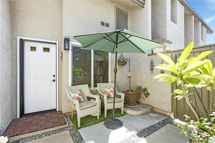 Welcome to your private lakeside retreat tucked away in the highly sought-after Orange Lakes community a rare, nature-filled hideaway nestled below the Orange Hills. This charming single-story, 2-bedroom, 2-bathroom condo with no one above or below offers a unique blend of peaceful living, modern upgrades, and unbeatable convenience the perfect place to relax, recharge, and truly feel at home.

Step through the front door with retractable screen into an open and airy floor plan featuring cathedral ceilings and tranquil views of lush landscaping, mature trees, and a serene pond with a cascading waterfall. Enjoy morning coffee or evening wine on your private patio, where cool breezes and the sights and sounds of nature from herons and egrets to ducks, geese, hummingbirds, and even wild parrots make every day feel like a getaway. The certified wildlife habitat surrounding the community brings a sense of peace and wonder right to your doorstep.



This home has been thoughtfully updated with new LifeProof carpet and premium pad (2025), newer double-paned windows, new rain gutters (2025), new electrical panel (2024), solar/UV-blocking roller blinds, a solar exhaust fan in the garage, and a full re-pipe for added peace of mind. Additional recent improvements include new stainless steel appliances (2024–2025), a Wi-Fi–enabled garage door opener (2024), and updated mirrored closet doors. A newer roof (within 5 years) enhances long-term value, while the attached 2-car garage with direct access through a private courtyard ensures convenience and security.

Stroll to nearby shops and restaurants or explore nature at El Modena Open Space, Peter’s Canyon, Irvine Regional Park, and Santiago Oaks all just minutes away. The vibrant charm of Old Towne Orange/Orange Circle Plaza, with its antique shops and popular dining spots, is only 3 miles from home. Commuting is a breeze with easy access to the 55, 22, and 241 freeways.

When it’s time to unwind, enjoy the resort-style amenities just steps from your door, including a sparkling pool, spa, sauna, and tennis courts. Then come home and relax on your patio as waterfalls flow and fills the air a peaceful, private sanctuary you’ll look forward to returning to every day.



If you’re looking for more than just a home, this Orange Lakes gem is waiting for you. Experience the rare combination of modern convenience and a welcoming community in one of Orange County’s most unique and tranquil settings.