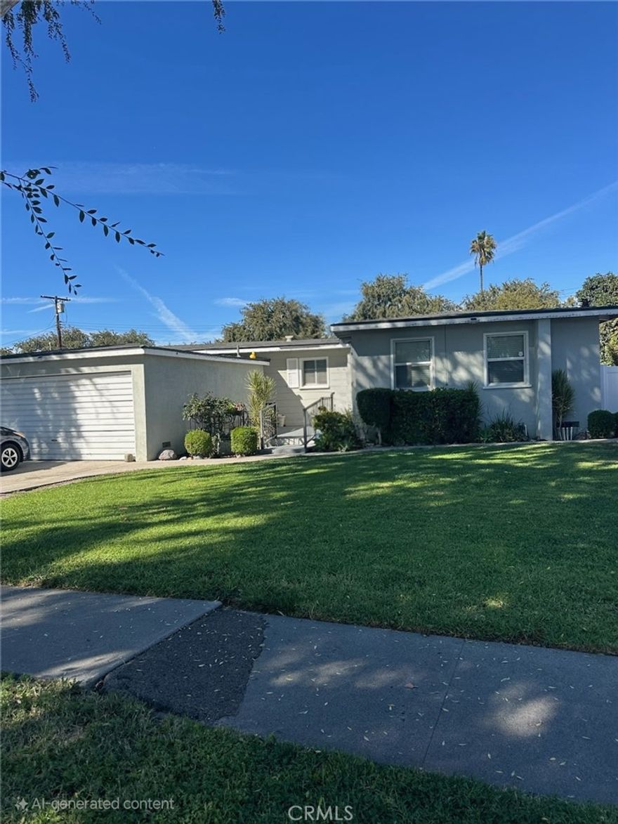 Cute home in fabulous Fullerton neighborhood! This home features wood flooring, granite, nice kitchen cabinet and newer roof.  This home is light and bright. Property has lush landscaping with sprinklers and timers.  This home is located on a beautiful tree lined street! In a great school district. The yard is huge with plenty of room to add on.  Near freeways, restaurants, shopping, parks, and Disneyland.