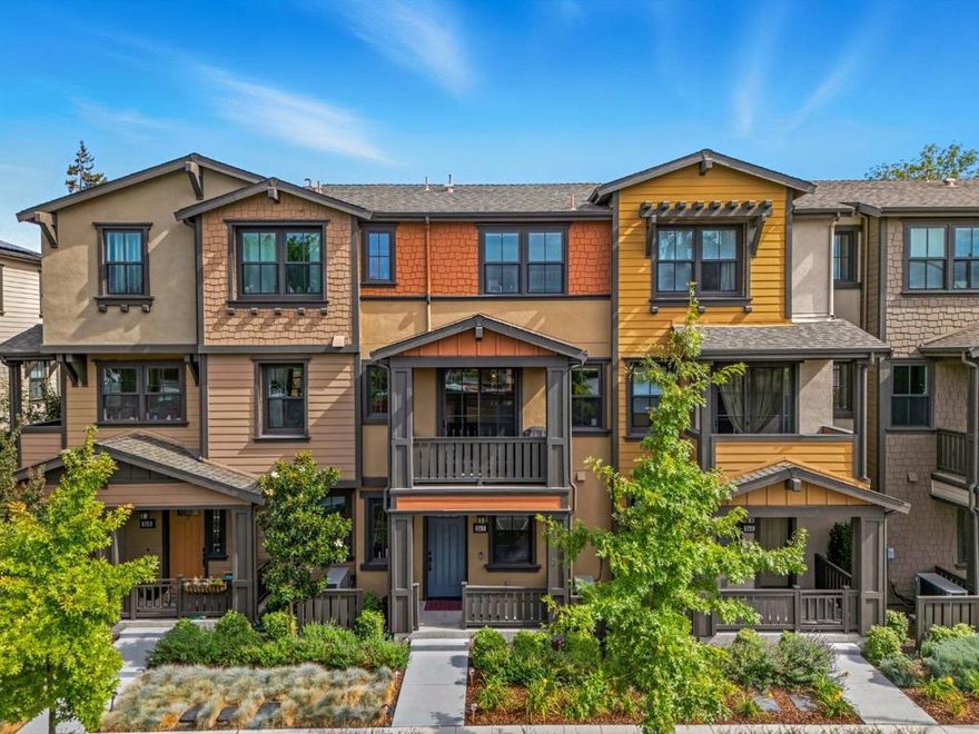 Welcome to this stunning 3BR/3.5BA townhome in the heart of Mountain View, where modern design meets Silicon Valley convenience. Built in 2020, the residence offers an open-concept main level with abundant natural light, a spacious living/dining area, and a private balcony with gas BBQ grill for indoor-outdoor living. The chef's kitchen boasts quartz countertops, stainless steel appliances, custom cabinetry, and stunning oversized island ideal for both entertaining and everyday meals.  A ground-floor bedroom suite with full bath provides flexibility as a guest retreat, home office, or rental opportunity. Upstairs, the luxurious primary suite features a walk-in closet and spa-like shower with dual vanities. A third bedroom offers comfort and flexibility for family or guests. Laundry is conveniently located upstairs and includes full size machines.  Just minutes from vibrant Downtown Mountain View, enjoy access to shopping, Starbucks and Safewary, fantastic dining, and nearby Rengstorff Park -- complete with tennis courts, pickle ball, Magical Bridge Playground, and new Aquatic Center.  With easy proximity to Google, Meta, and Apple, plus highly rated Los Altos schools, this home combines comfort, flexibility, and an unbeatable location. Don't miss this rare opportunity!