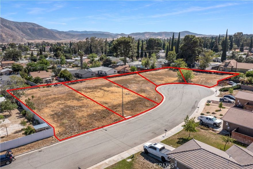 Unique infill lot development opportunity in Banning with water and sewer laterals in place per City of Banning.  This .25 acre parcel is nestled into a short cul de sac adjacent to aesthetically pleasing ,single story homes built in approximately 2008.  Per Banning planning, zoning allows for single family residence with an ADU on each lot.  Curb, gutter, and street lights are already in place.  Three other lots in the cul de sac are also available and listed separately.