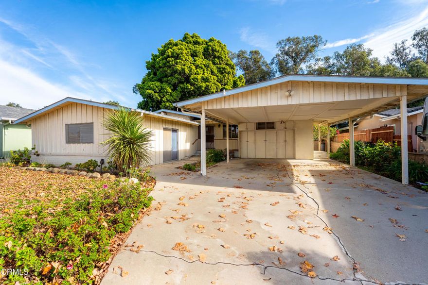 This home is a rare opportunity in the desirable Montalvo neighborhood for buyers ready to add value and make this home their own. Situated on a generous 7,840 sq ft lot, this 3-bedroom, 2-bath home features 1,706 sq ft of living space.Built in 1958, the home includes a unique step-down living area created from the original garage conversion, along with a two-car carport for off-street parking. The existing layout provides a strong framework for a full renovation, redesign, or expansion.The expansive backyard backs to a barranca with no rear neighbors, offering privacy, views, and future outdoor potential. A large covered patio sets the stage for creating an ideal indoor-outdoor living environment.With original finishes and endless upside, this is a true value-add opportunity on a quiet Ventura Street--perfect for those looking to create, customize, and build equity.