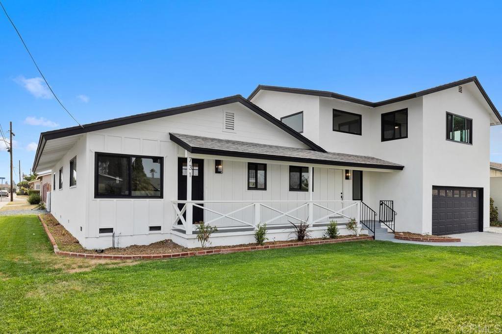 Beautifully updated 4-bedroom, 3-bathroom home on a corner lot in West Chula Vista with a versatile layout perfect for multigenerational living or rental income. The main level features an open-concept kitchen, family room, and dining area, as well as three bedrooms and two full bathrooms. The kitchen includes a center island with a 6-burner range, waterfall quartz countertops, new cabinetry, and stainless steel appliances. All bathrooms are fully remodeled with elegant tile work and frameless glass enclosures. A standout feature is the potential Junior ADU on the right side of the home, offering a ground-floor kitchenette and concealed private entrance. Upstairs, a quiet living area with sweeping views leads to an oversized primary suite, featuring a luxurious soaking tub, a curbless shower, and a large walk-in closet—all located above the garage. Additional upgrades include wide-plank wood-look flooring, recessed lighting, sleek black-trim dual-pane windows, new doors, and an indoor laundry room. The property also offers potential for RV or boat parking, adding even more flexibility. Enjoy walkability in a quiet neighborhood just blocks from the Gaylord Pacific Resort and Chula Vista Bayfront Park. This home is move-in ready with high-end finishes in one of the region’s most exciting growth areas.