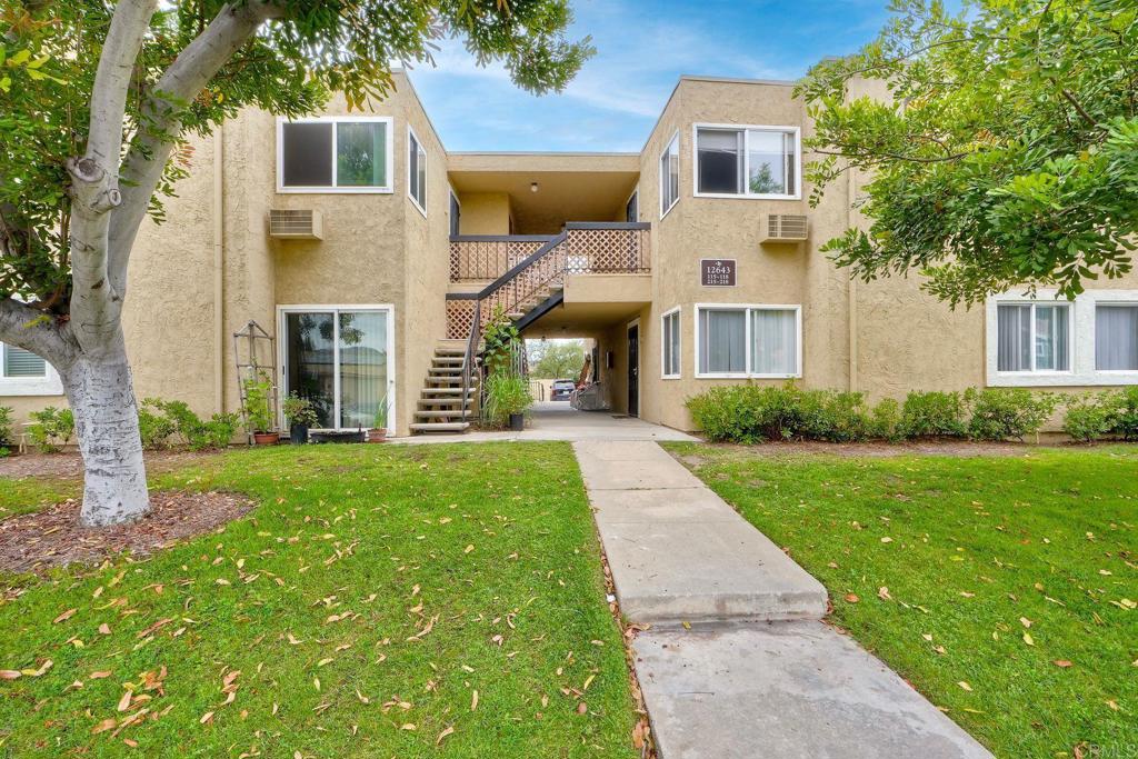 Great Buy in Great school district! Check it out. Why rent when you can own? Nice 2 bedroom Condo home,with new laminate flooring, w/pool/laundry room,assigned carport parking. Award winning Poway Unified Schools and shopping/restaurants within walking distance to all.