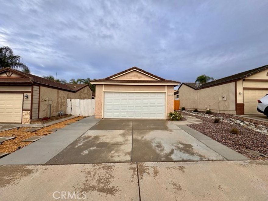 Welcome to this beautifully updated single story home offering 2 bedrooms, 2 bathrooms, and 927 square feet of comfortable living space located in Menifee. This home features a bright, open layout with modern finishes throughout. The kitchen has been tastefully remodeled with crisp white cabinetry, quartz countertops, recessed lighting, and stainless steel appliances. Both bathrooms are stylishly updated with contemporary fixtures and clean design. The upgraded plank flooring throughout ties the space together with warmth and modern appeal. Enjoy the low maintenance front yard and a private fenced backyard, great for relaxing or entertaining outdoors. Please note, the two car garage is not available for tenant parking. A small portion of the garage is provided for storage use only, and the homeowner maintains private, separate access to the remainder of the garage. Tenants have access to park in the driveway. Conveniently located near shopping, dining, and easy freeway access, this move in ready home is perfect for those looking for comfort and convenience in a quiet neighborhood. Schedule your showing today!
