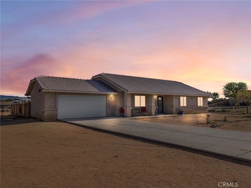 YOU ARE GOING TO LOVE THIS PROPERTY! Everyone Always Has!! Amazing opportunity with this beautiful home in the heart of Apple Valley! The High Desert’s Most Desirable Neighborhood! Horse Property on One [1] Acre ALL Fenced PLUS zoned to build an ADU, Additional Dwelling Unit. The backyard is on almost one acre with an oversized 2-car garage - GREAT space to make your own, perfect for family parties, livestock, horses, inground pool, spa & waterfall and much more. This home features a whole lot of opportunities. Upon pulling up to the home, you'll see a long concrete driveway and all of the property surrounded by a fence, along with sliding gates for access from the front and the rear of the property. [FULLY FENCED], and a massive COVERED PATIO, RV Parking & Dirt Toy Storage and a 8x10 good size shed  This home is surrounded by [MATURE] landscaping low-maintenance front yard with hardscaped landscaping.  Quiet neighborhood.  OPEN CONCEPT kitchen overlooking the 1 ACRE backyard and the mountain views for miles. Master Suite features a BIG closet and dressing area.

The other two bedrooms are generous in size and the 2nd bath is spacious. Close to shopping and commuter friendly. Welcome Home to the discerning homeowner! Definitively set for family get-togethers. This is a beautiful home, with a friendly appearance which is sure to appeal to both friends and family.

This home has personality, practicality, and the perfect setup to make lasting memories with the ones you love most. Come see it in person, it just might be the one!

This is a must see home in a great neighborhood!!!! HURRY WILL NOT LAST!!!