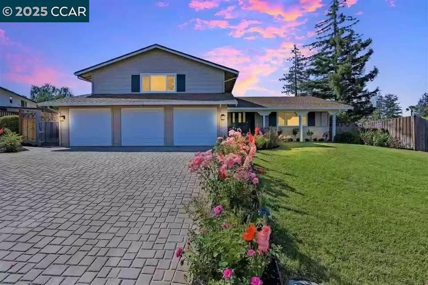 COMPLETELY RENOVATED AND BEAUTIFUL. NEW KITCHEN, ALL NEW BATHROOMS, NEW FLOORING, LIGHTING, AMAZING PARK LIKE, COMPLETELY PRIVATE YARD WITH POOL, QUIET COURT, AWARD WINNING SCHOOLS, IT HAS IT ALL :-) The home's split-level layout is incredibly functional, providing distinct living spaces for both relaxing and entertaining. The updated kitchen is the heart of the home, with new cabinets, countertops, and appliances. For added convenience, a downstairs bed and full bath is a perfect setup for guests or a home office. But the true showstopper is the backyard. This huge 12,600 sq. ft. lot is an entertainer's dream, featuring a solar-heated pool, a peaceful gazebo, a spacious deck, and plenty of room for kids to run and play. It's the ultimate private retreat for summer days and evenings. You'll also love the 3-car garage and paver driveway, offering tons of parking and storage. All of this is located just minutes from schools, parks, shopping, and freeway access, putting everything you need within easy reach. This home is the complete package. Don't miss your chance to see it.
