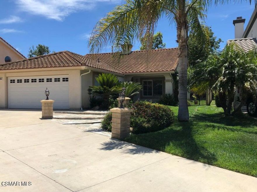 Beautiful Single Story with vaulted ceilings and Plantation shutters throughout. Updated kitchen with beautiful granite coutertops and newer appliances, built-in desk in master and walk in closet. Granite ceontertops in master bath with dual sinks and newer tile shower. Enjoy the large private backyard with patio cover and stone hardscape in the backyard. There is a large concrete sideyard and long driveway on a large lot. Central vacuum, located in a gated community that includes two community pools and spas. Owner pays HOA and gardener.