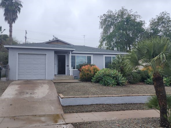 part of 3 total units. Unit currently available is a free-standing single family home, separated from the other 2 units (duplex) with a fence in the backyard. Single story home; 2bed/1.5 bath, aprox. 1,070 s.f. with a 1-car attached garage. tile flooring, dishwasher, garabage disposal. centrally located near downtown Escondido. lease includes refrigerator, washer & dryer, water and trash service.