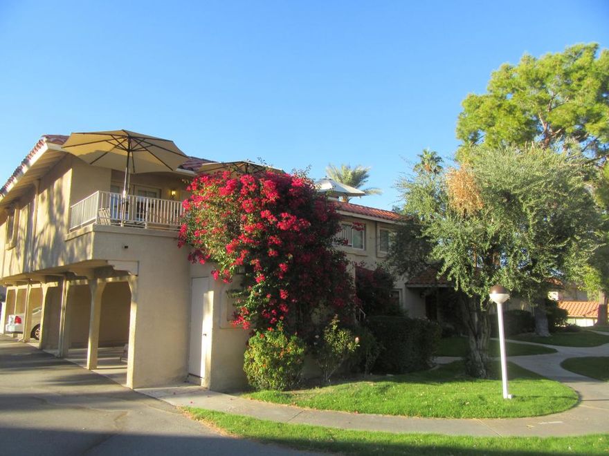The condo is nicely updated, an upper deck location outsanding in so many ways and the community surrounding it is way up and above. Located in Deep Canyon Tennis Club, this condo with so many upgrades seems a very welcome place to call your Palm Desert Home. Start with an east-facing second story deck, a perfect spot to welcome the sunshine with a favorite morning beverage. Come inside though the front door or one of two French doors to a comfortable living room or a dining room set for 6. The kitchen is nicely updated with attractive granite countertops, bright with ample food preparation space for daily meal preps or lavish entertaining. Follow down the hallway to a master bedroom with a desk area and master bath and an easy to walk into shower. Two additional guest bedrooms sport large beds for family or friend visits. Condo comes furnished with appliances and most furniture and furnishings will be included for easy move in or amply furnished to be rented seasonally. Deep Canyon Tennis Club has a great reputation of being one of the desert's finest clubs for players of all levels on 12 courts. Pickleball is thriving and growing constantly it seems with a dedicated 6 court Pickleball Pavilion. Enjoy 12 pools, 4 Spa/Hot tubs, Bocce and a golf putting green. The club's clubhouse is newly built, having just been completed and dedicated in February 2020. For golfers, great resident rates at famed Desert Willow Golf Resort as Palm Desert Residents. Come See. Come Discover.