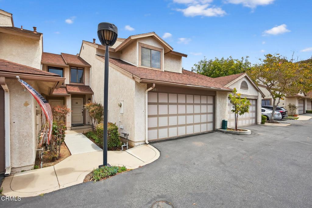 Discover this delightful 2-bedroom, 2.5-bathroom townhome nestled in the sought-after Paseo Del Mar community of West Ventura. Spanning 1,263 square feet, this two-story residence is surrounded by lush greenbelts and mature trees, creating a peaceful, park-like atmosphere just minutes from Downtown Ventura, scenic beaches, and the Ojai Valley. Step inside to a welcoming main level that features a cozy fireplace and an easy open layout with new flooring throughout the downstairs living area and kitchen and new carpet in the stairwell, hallway and bedrooms. This 2 bedroom floorplan provides similar square footage to the 3 bedroom units however it offers two large en-suite bedrooms each with their own bathroom and large walk in closets. Perfect for co-ownership or a room rental situation. The unit also offers an attached two car garage with direct access into the unit. Additional parking is easily accessed through the rear yard gate behind the home which makes it easy for guest parking. Directly across the street, a community park provides the perfect setting for morning strolls or playtime with pets. Residents of Paseo Del Mar enjoy additional amenities like a pool, spa, and playground. With easy access to Highways 33 and 101, this home offers a great commute location and puts you close to Ventura's beaches, downtown entertainment, and unique shopping and dining spots. Priced to sell, this is an affordable opportunity to enter the market with future upside potential. Don't wait!